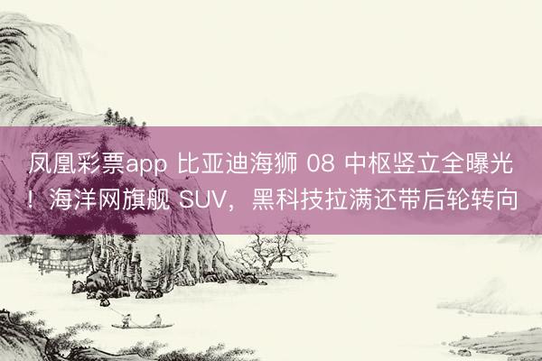 凤凰彩票app 比亚迪海狮 08 中枢竖立全曝光！海洋网旗舰 SUV，黑科技拉满还带后轮转向