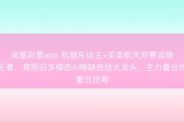 凤凰彩票app 机器东谈主+买卖航天双赛谈隐形王者，竟照旧多模态AI稀缺低估大龙头，主力重仓抢筹