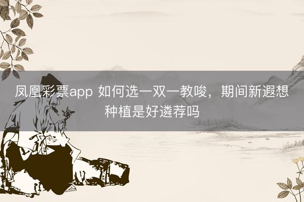 凤凰彩票app 如何选一双一教唆，期间新遐想种植是好遴荐吗